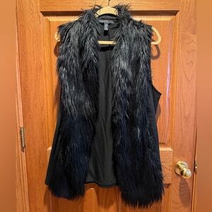 French Laundry Black Faux Fur Vest